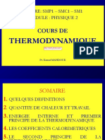 Cours de Thermodynamique S1 