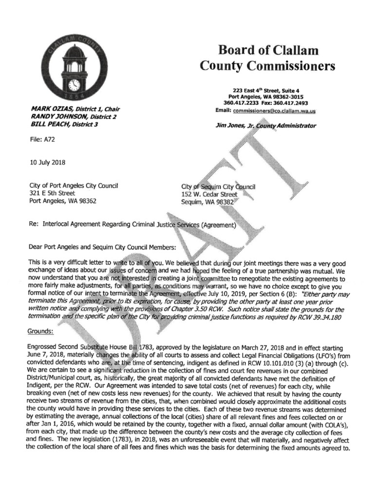 Letter From County | PDF | Government | Justice