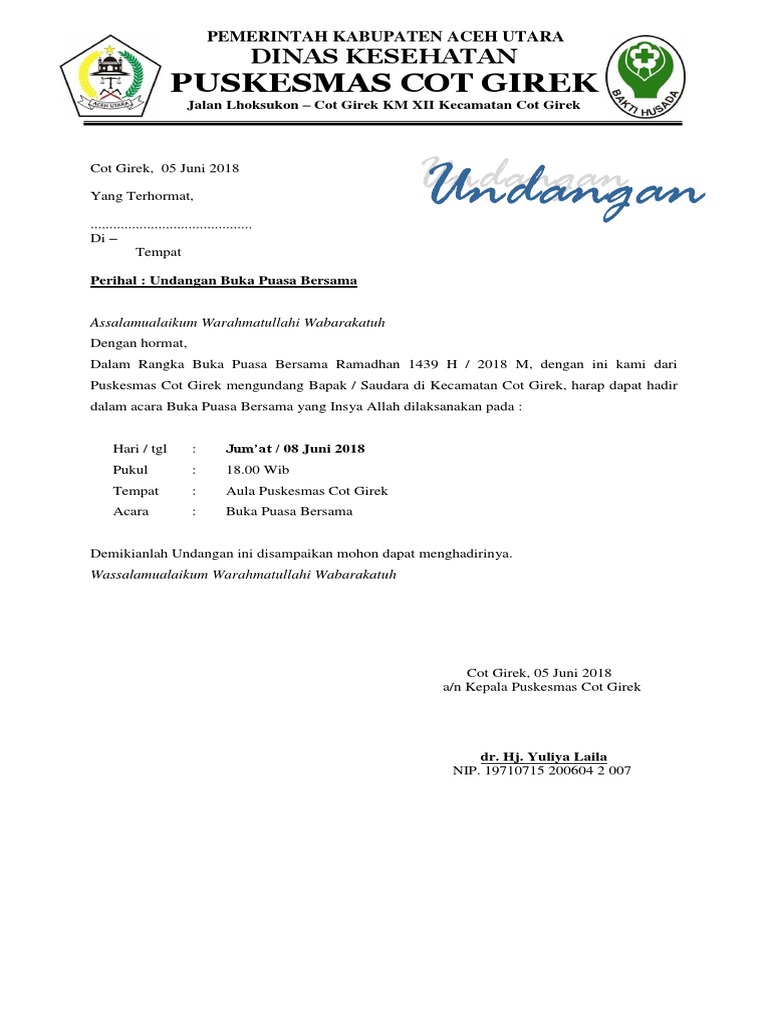 Undangan Buka Bersama