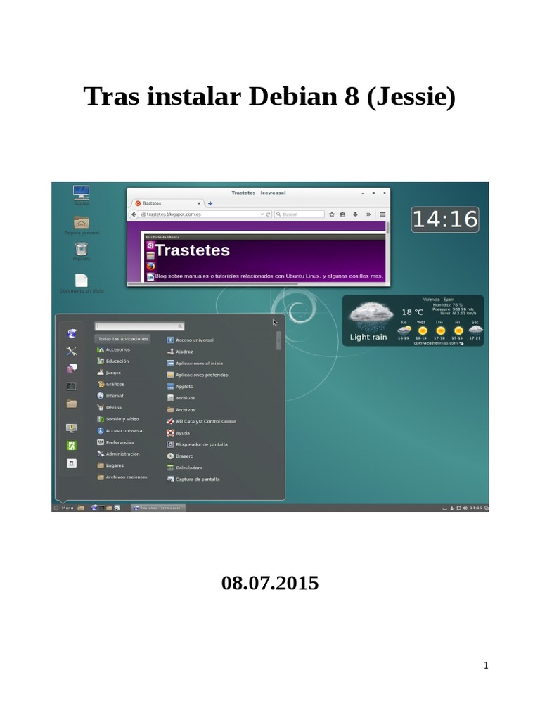 Libro Tras Instalar Debian 8 (Jessie) PDF | PDF | Interfaz de línea de ...