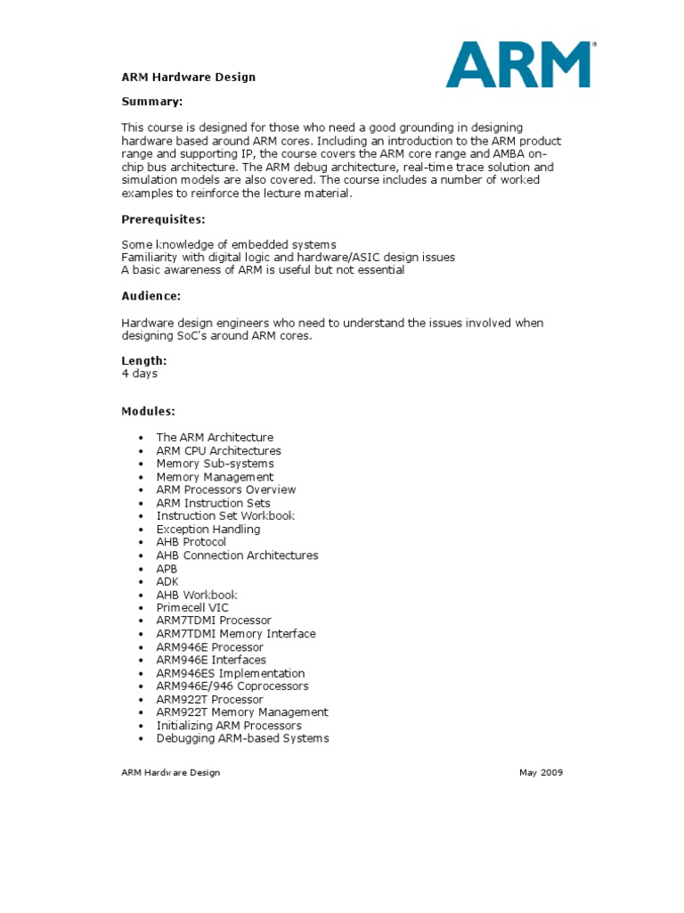 ARM 7 9 Hardware Design | PDF