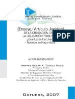 De La Obligacion Civil A La Obligacion Tributaria - Andree Tudela