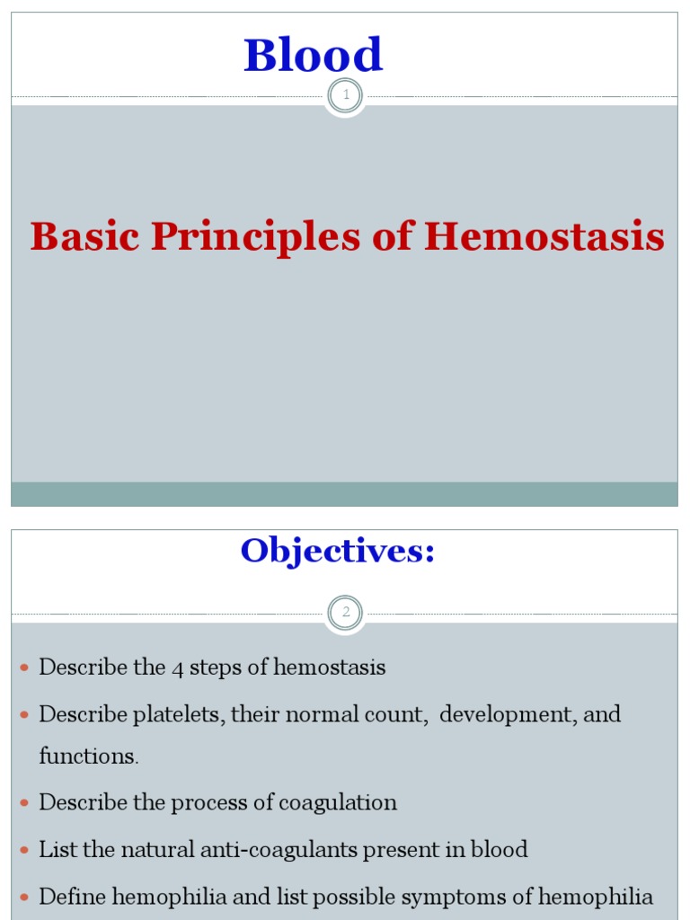 Overview of Hemostasis Mechanisms | PDF | Coagulation | Platelet