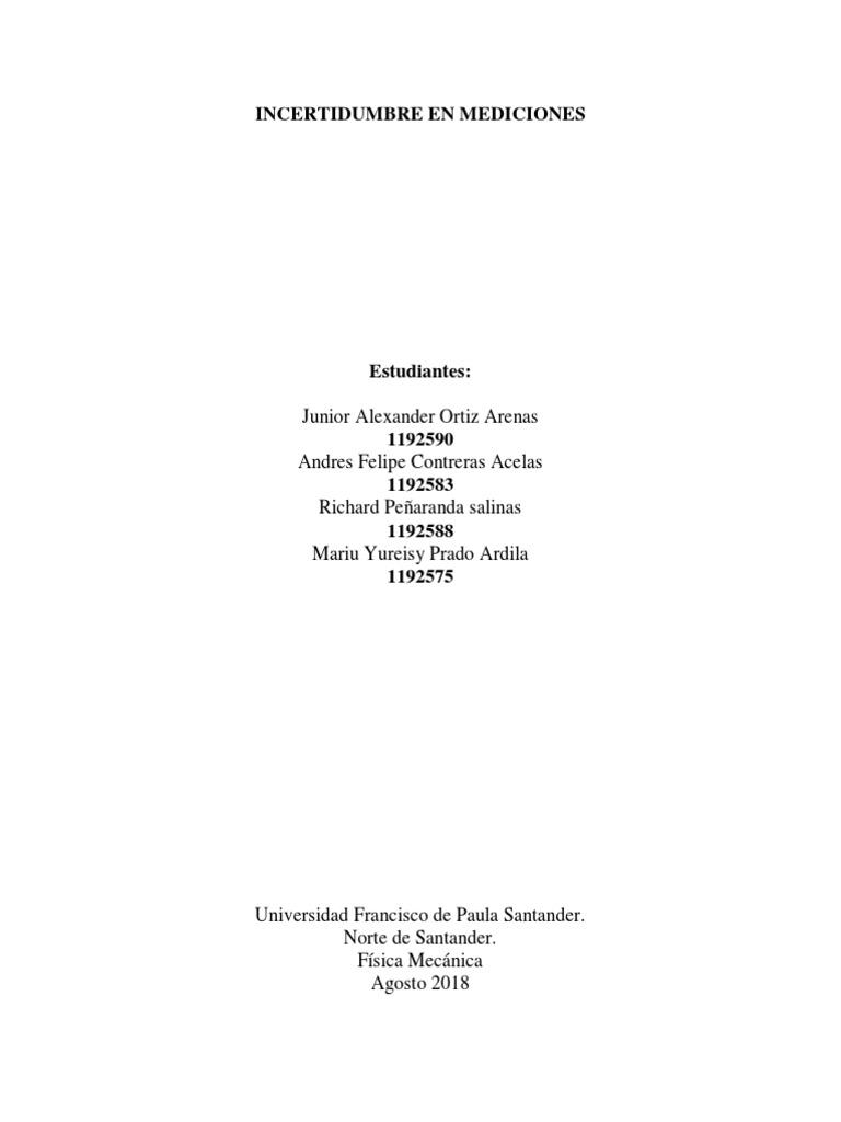 Incertidumbre en Mediciones Físicas | PDF | Medición | Física