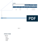 Template Data Stock Excel