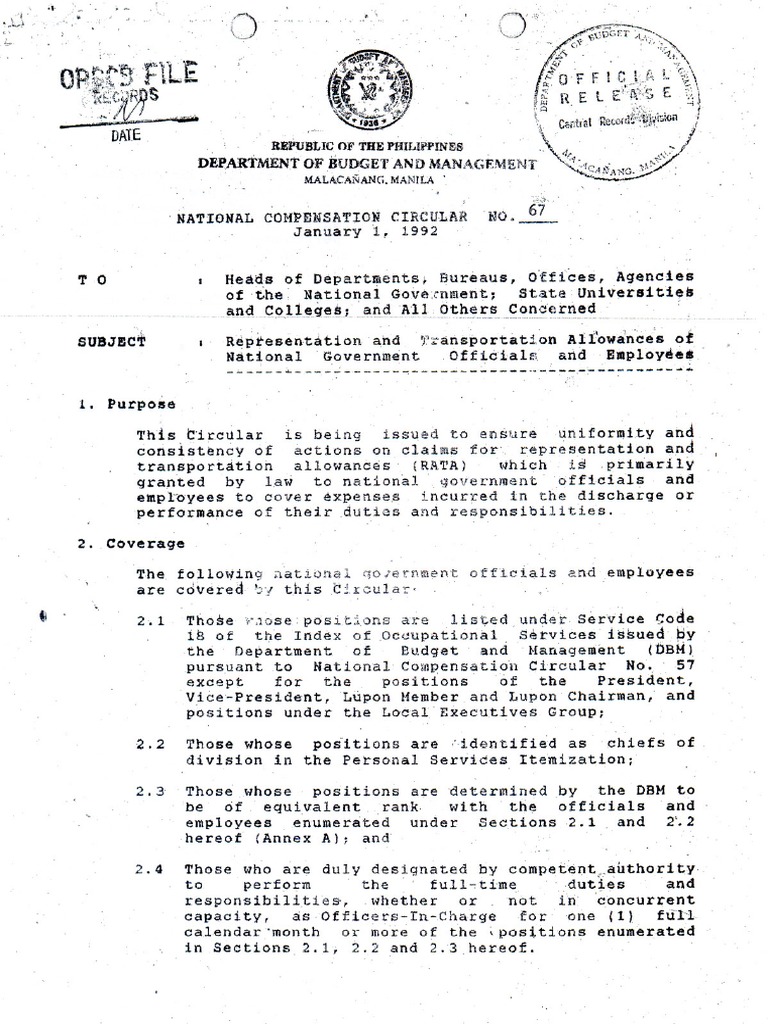 DBM NCC No. 67 RATA PDF