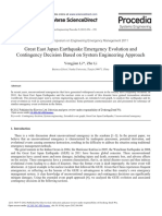 Great East Japan Earthquake Emergency Evolution and Contingency Decision Based On System Engineering Approach