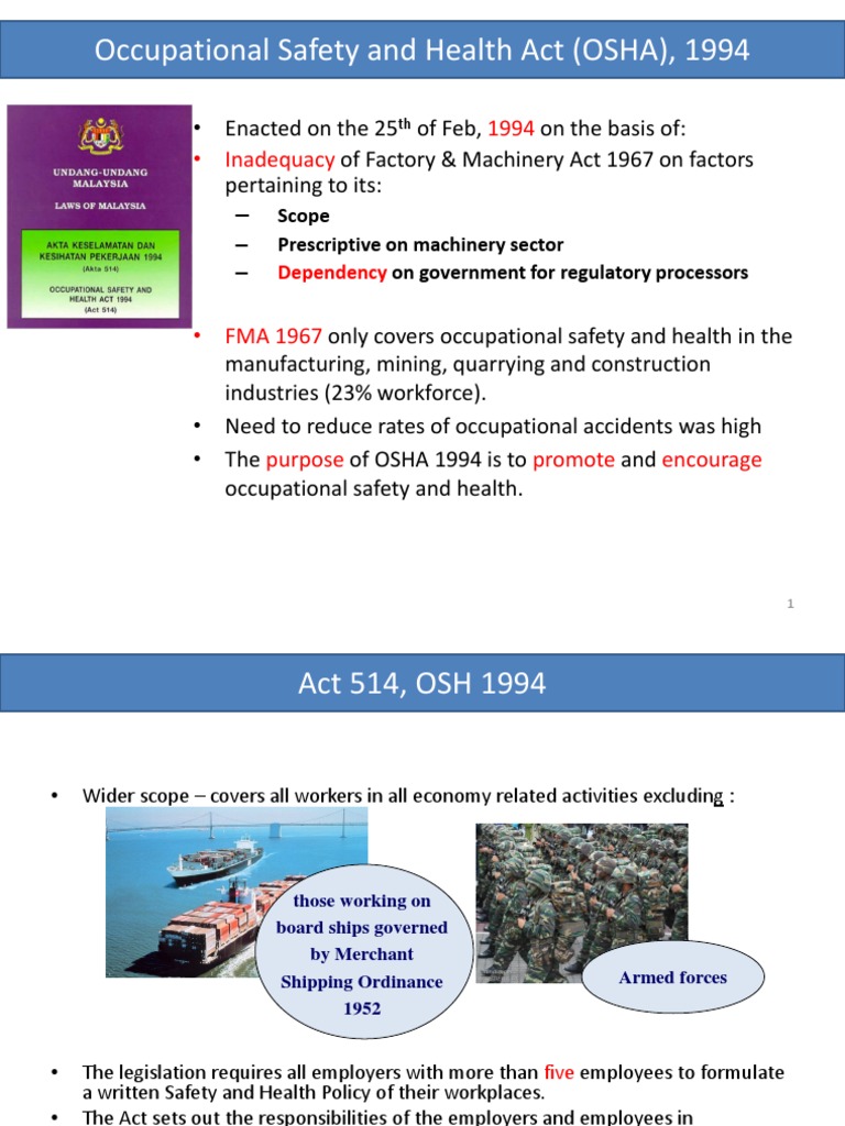 Overview of OSHA 1994 Regulations | PDF | Occupational Safety And ...