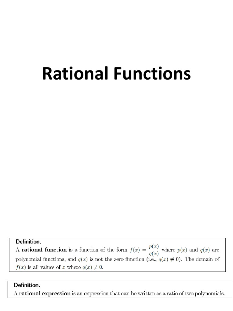 Rational Functions | PDF | Asymptote | Function (Mathematics)