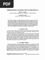 Optimal Resource Extraction With Uncertain Reserves: Daniel H - Wagner Associates, Inc., Sunnyvale, California 94089