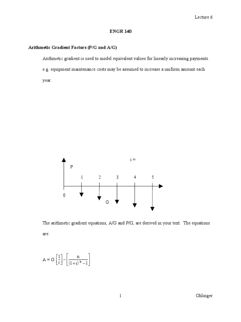 Arithmetic Gradient Factors in Engineering | PDF | Interest | Gradient