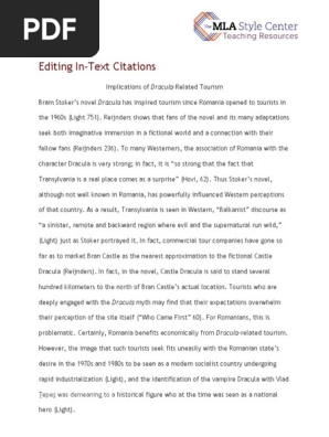 Editing In Text Citations Handout Pdf