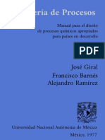 Ingenieria de Procesos. Manual Para El Dis - J. Giral