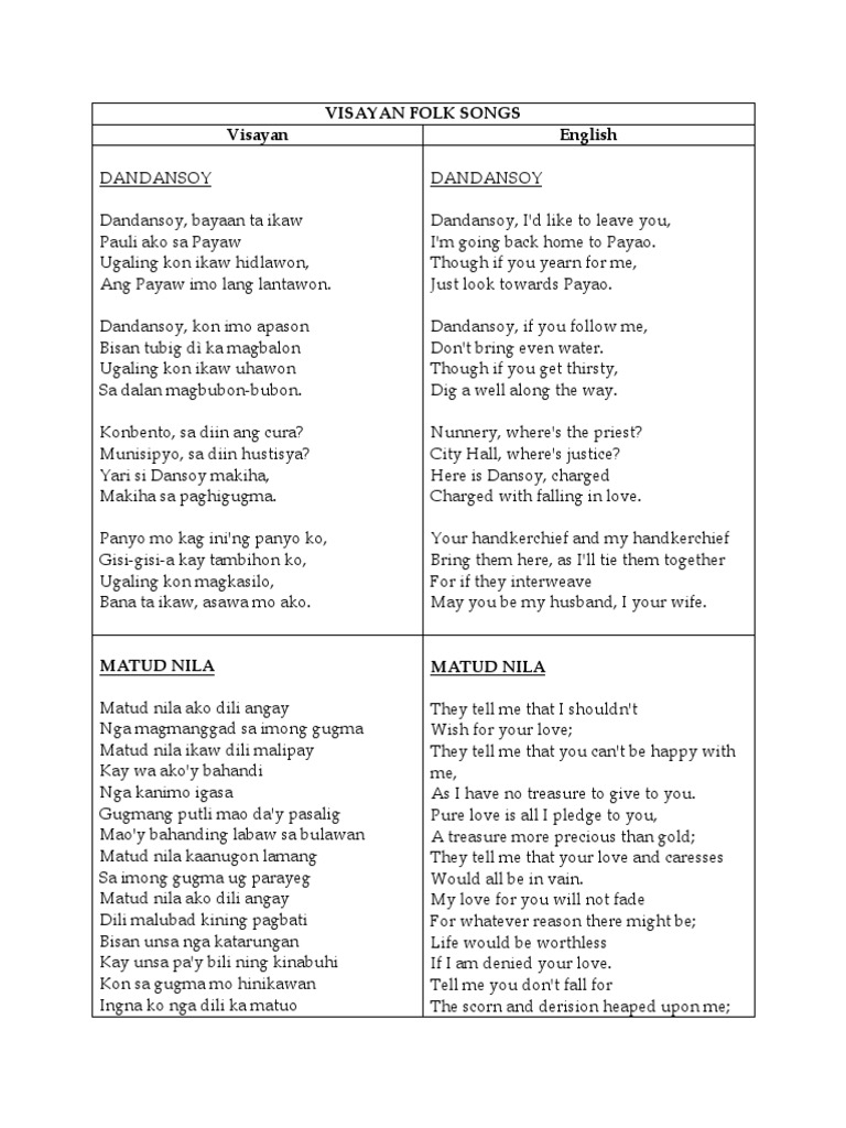 Visayan Folk Songs Collection | PDF