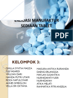 Validasi Manufaktur Sediaan Tablet