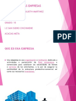 Las Empresas: Presentado Por: Julieth Martinez Lic: Julio Hincapie GRADO: 10 I.E San Isidro Chichimene Acacias-Meta