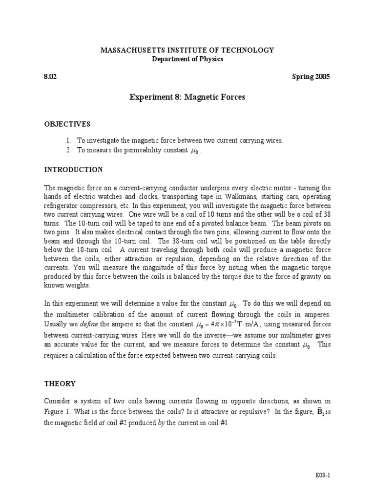 Physics Experiment: Magnetic Forces | PDF | Electric Current | Inductor