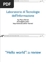 Laboratorio Di Tecnologie Dell'informazione: Ing. Marco Bertini Bertini@dsi - Unifi.it