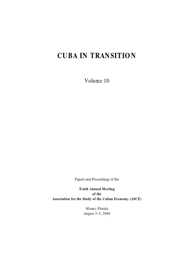 Cuba In Transition Volumen 10 Miami Pdf Fidel Castro Francisco Franco Free 30 Day Trial Scribd