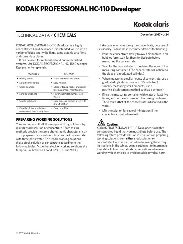 HC110 Data Sheet | PDF | Litre | Solution