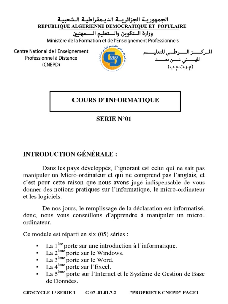 Introduction à l'informatique | PDF | Imprimante (Informatique ...
