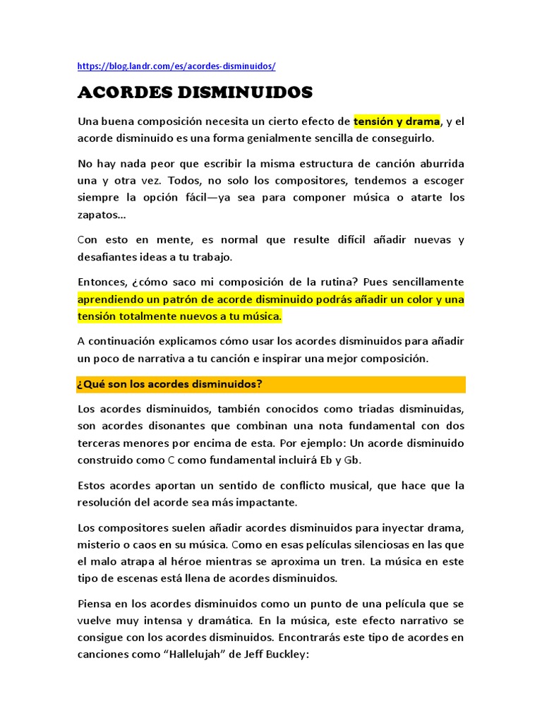 De Que Trata La Cancion Hallelujah Acordes Disminuidos | PDF | Acorde (Música) | Composiciones Musicales