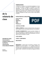 Pautas para La Elaboración de La Relatoria de Clase