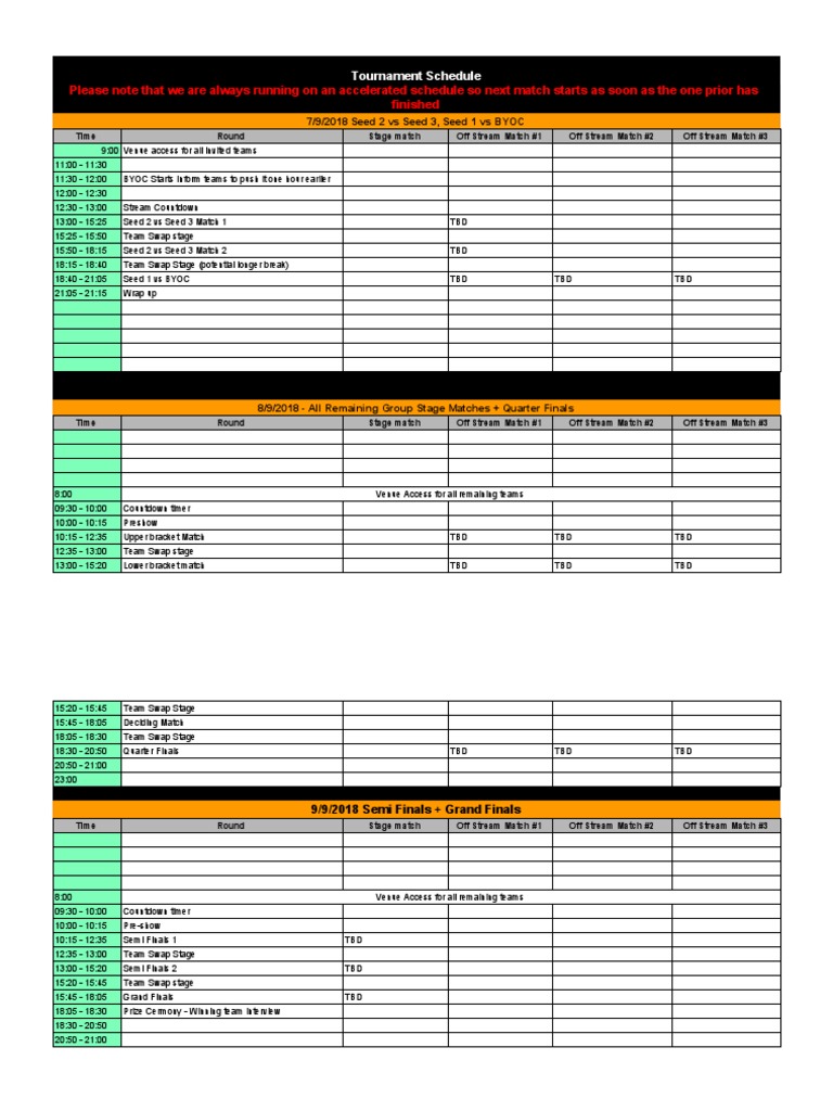 Tournament Schedule Pdf Leisure Sports Competitions