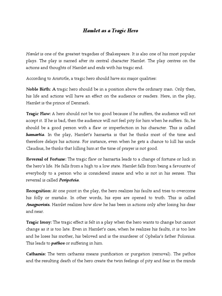 Hamlet: A True Tragic Hero Analysis | PDF