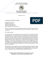 Letter To Archbishop John C. Wester From NM Attorney General 9-4-2018