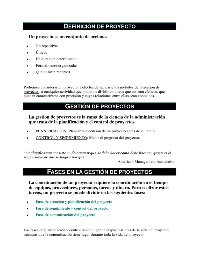 Gestion de Proyectos PDF | PDF | Planificación | Gestión de proyectos
