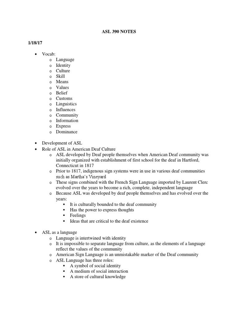 ASL's Role in Deaf Culture and Identity | PDF | Hearing Loss | American ...