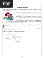 I Lista de Exercícios III Trimestre - 8° ano Geometria