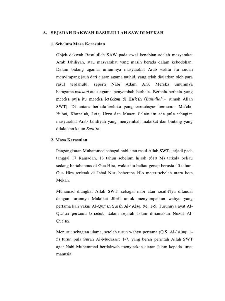 Strategi Dakwah Rasulullah di Mekah | PDF