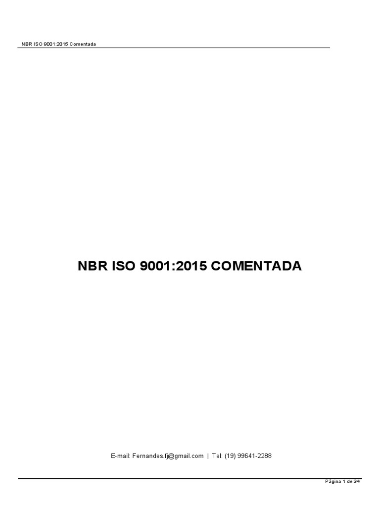 338654436 Iso 9001 2015 Comentada Pdf Iso 9000 Qualidade