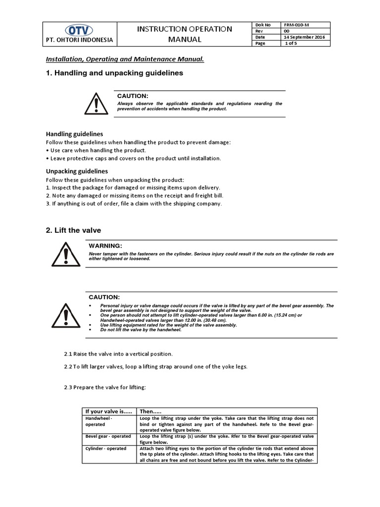 Valve Installation & Maintenance Guide | PDF | Valve | Screw