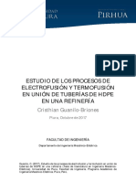 Estudio de los procesos de electrofusión y termofusión en tuberías HDPE