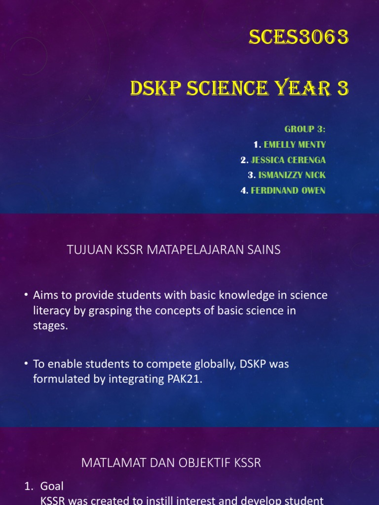 KSSR Science Curriculum Overview Year 3 | PDF | Science | Thought