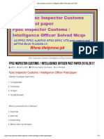 Intelligence Officer Past Paper 2016,2017