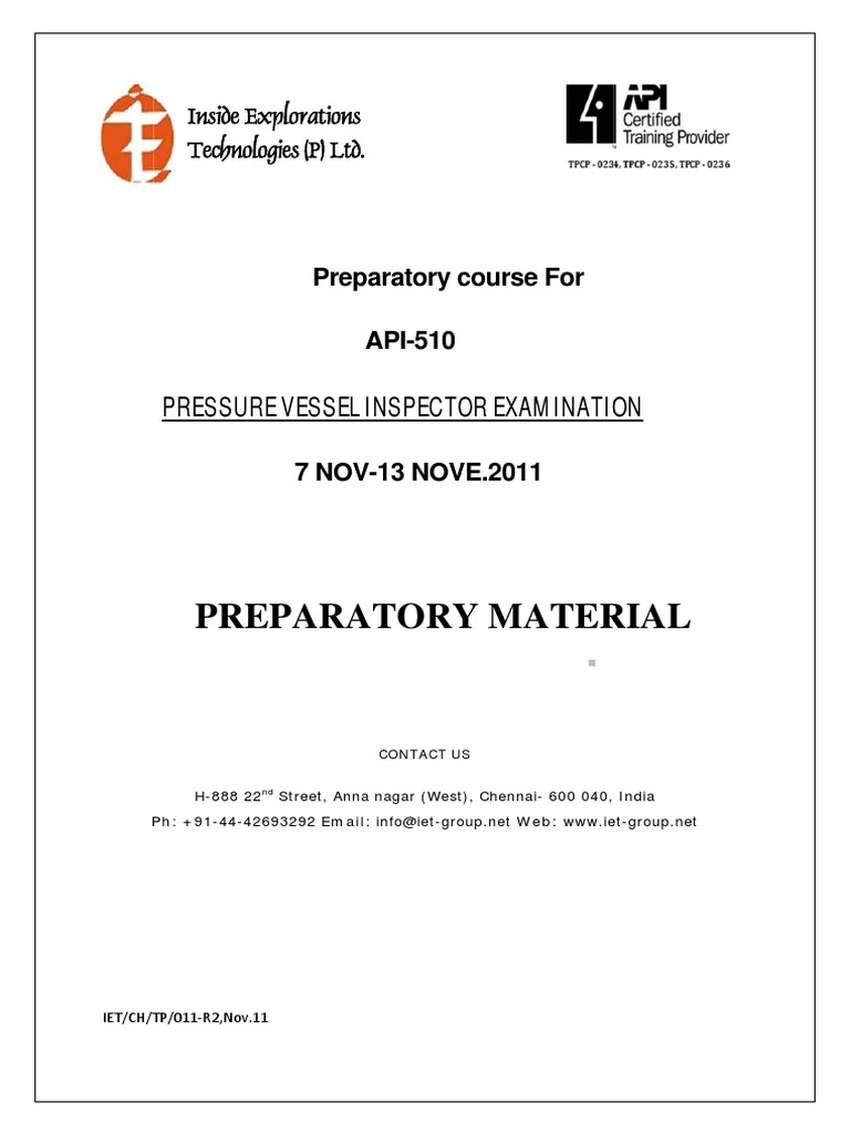 1 Api 510 Prep Material Pdf Welding Construction
