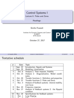 Control Systems I: Lecture 6: Poles and Zeros Readings