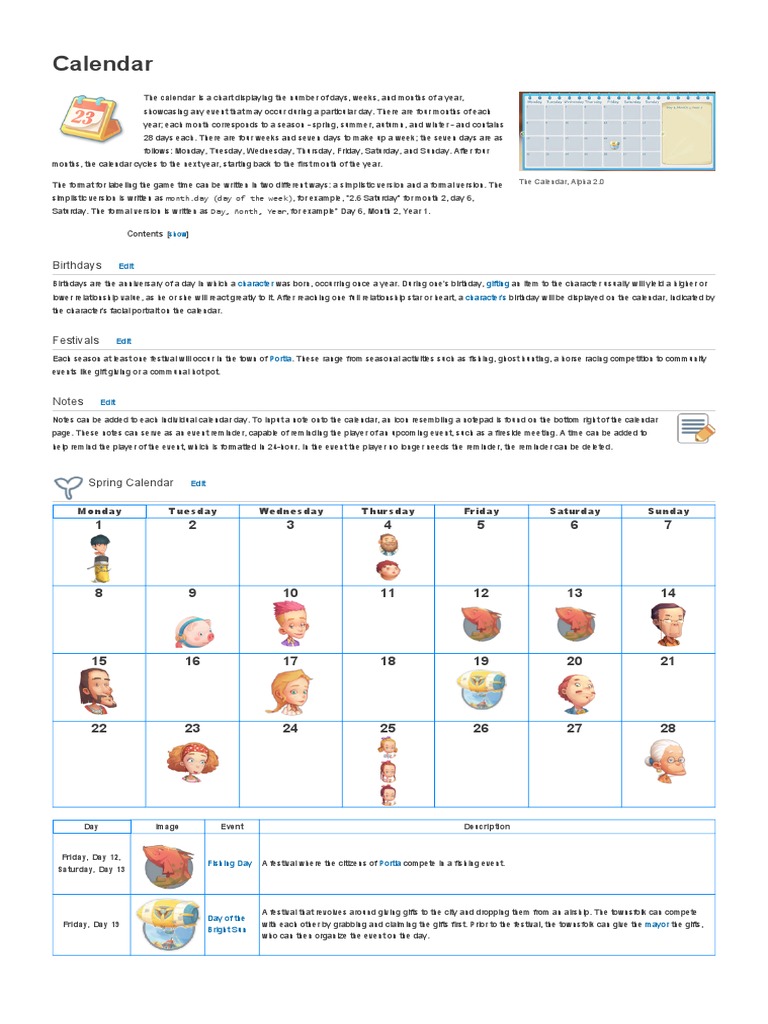 Calender My Time at Portia PDF