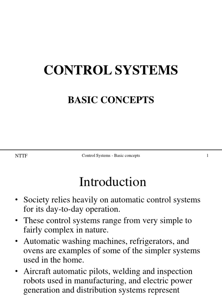Basic Concepts | PDF | Control Theory | Control System