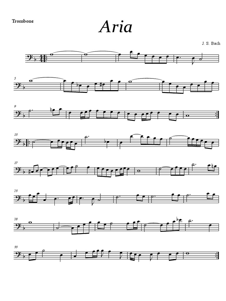 Aria Sulla Quarta Corda Bach Trombone