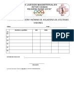 Ficha de Inscripción y Nómina de Jugadores de Atletismo Varones PDF