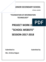 Project Work On "School Website" SESSION-2017-2018: ST - John'S Senior Secondary School