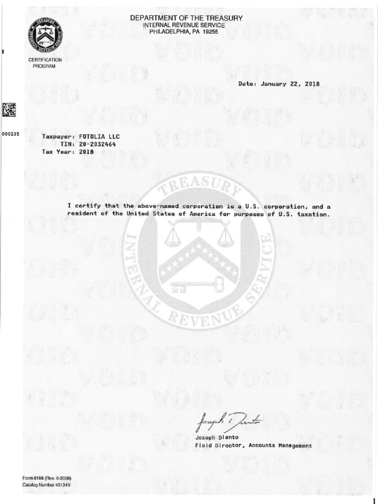 Fotolia LLC Form 6166 | PDF