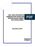 Soil and Groundwater Remediation Guidelines For Monoethanolamine and Diethanolamine