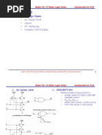 Static Logic Gates: - DC Nand, Nor - Layout - AC, Switching - Complex CMOS Gates