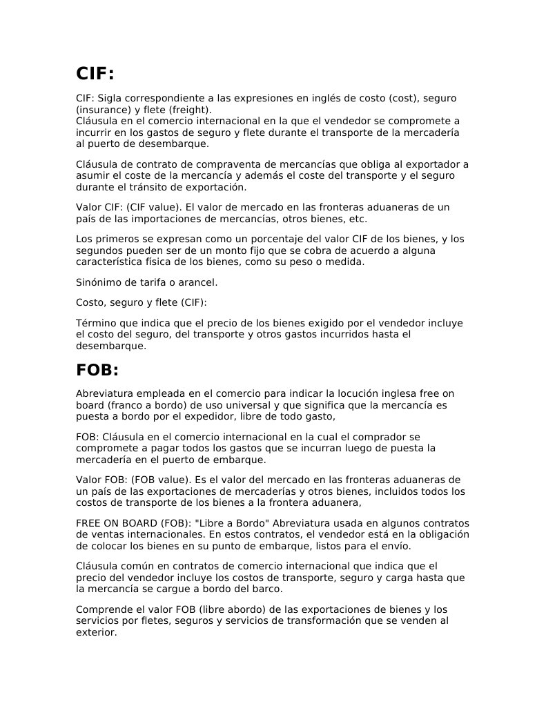 CIF | PDF | El comercio internacional | Arancel